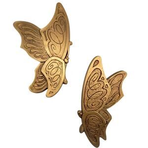 Gold Butterfly Wall Hanging 2 1973 Universal Statuary Hippie Whimsy Wall‎ Decor